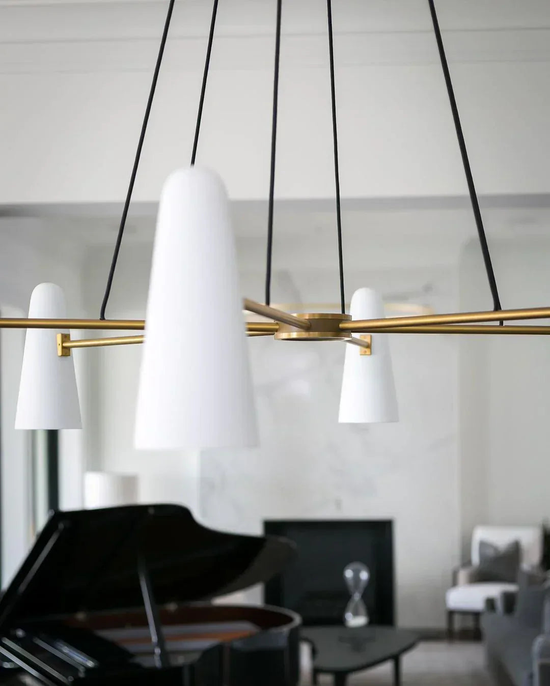 Modern Style Round Cone Glass Chandelier for Bedroom / living Room / dining Room