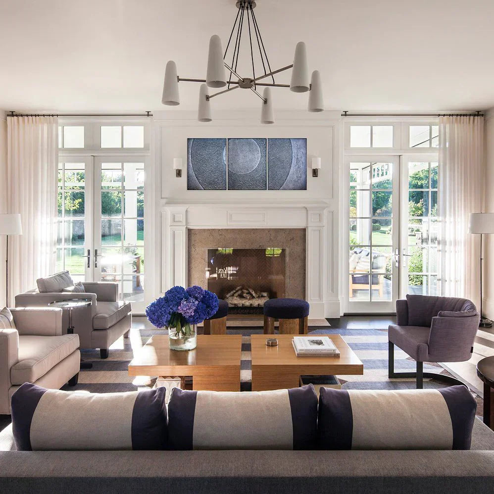 Modern Style Round Cone Glass Chandelier for Bedroom / living Room / dining Room