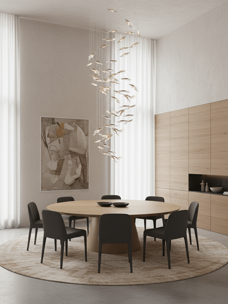 Moonlight Whispers Crystal Spiral Chandelier