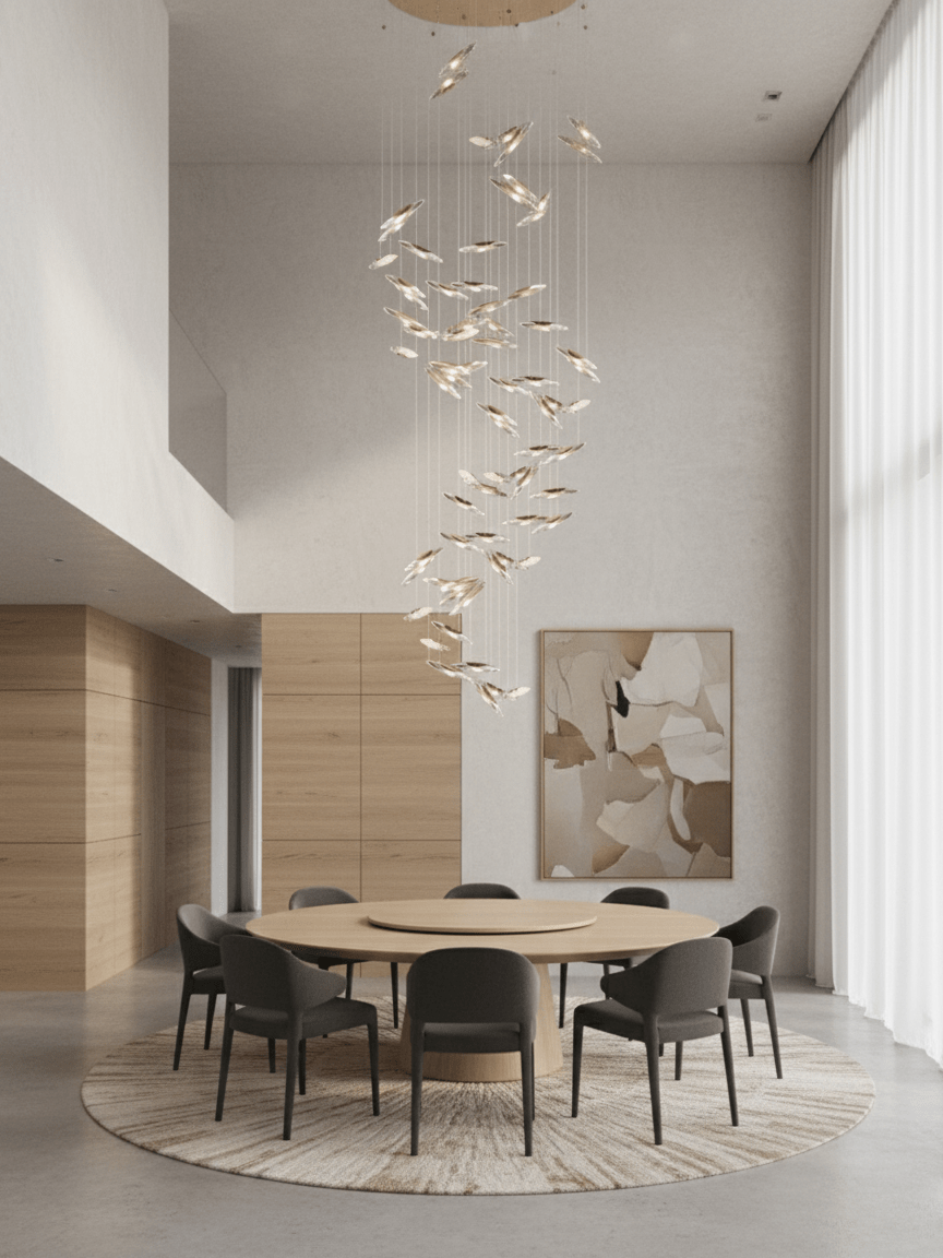 Moonlight Whispers Crystal Spiral Chandelier