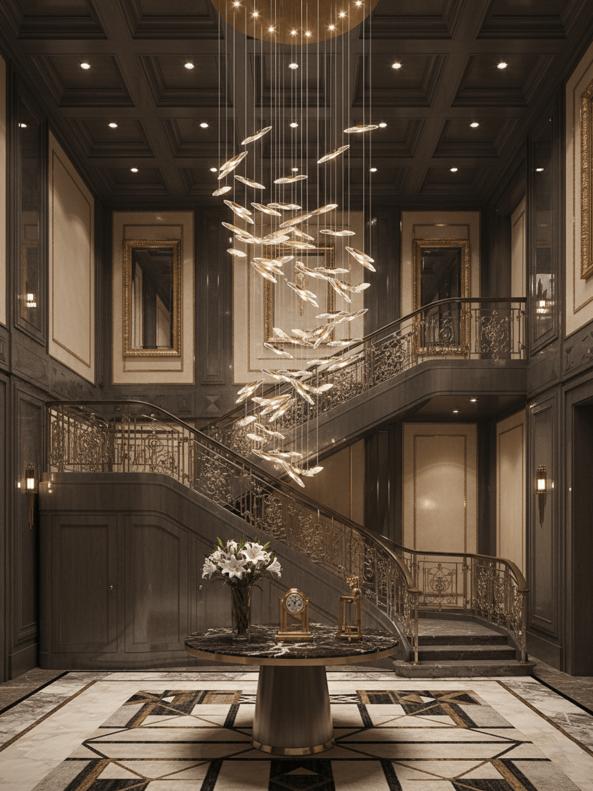 Moonlight Whispers Crystal Spiral Chandelier
