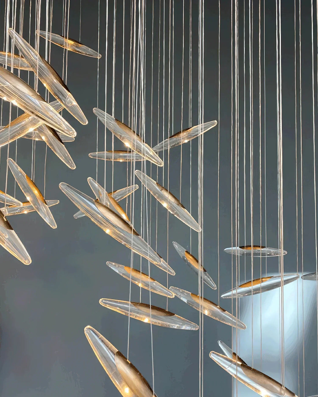 Modern Crystal Whispers LED Floating Light Artistic Chandelier for Hall
