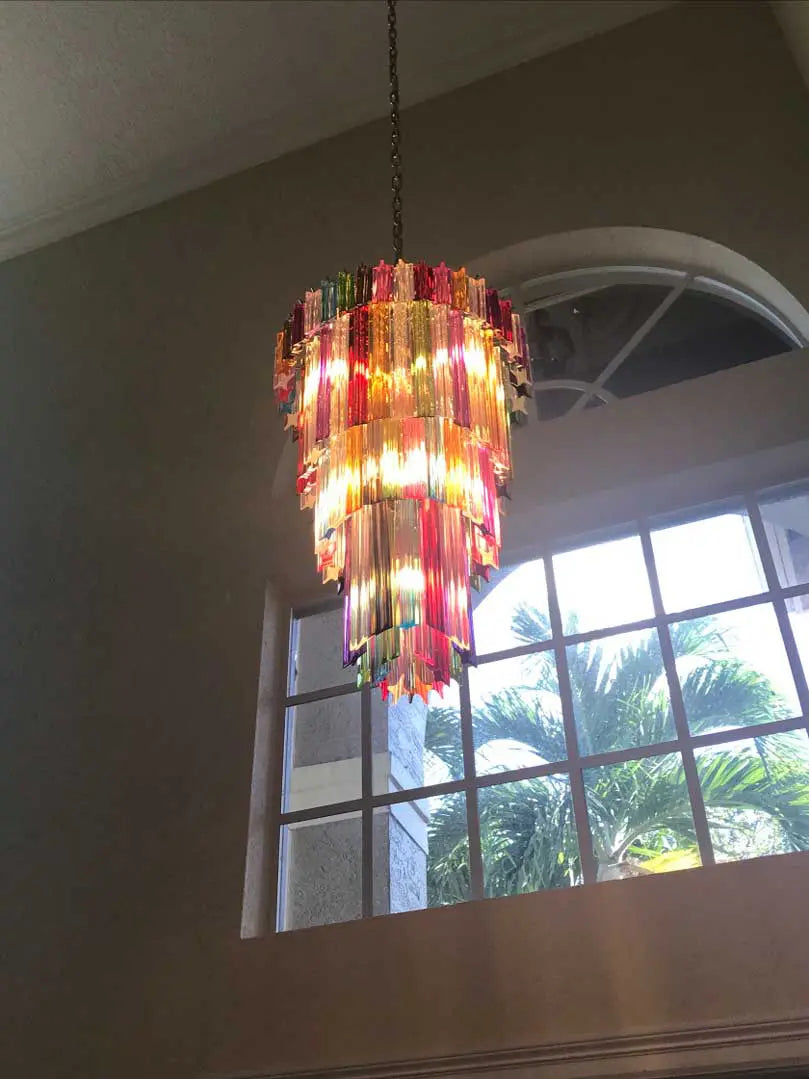 Murano Glass Chandelier – 111 Prisms – Multi