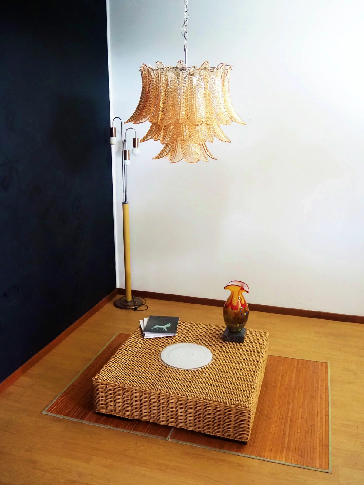 Murano Amber Ferns Glass Chandelier