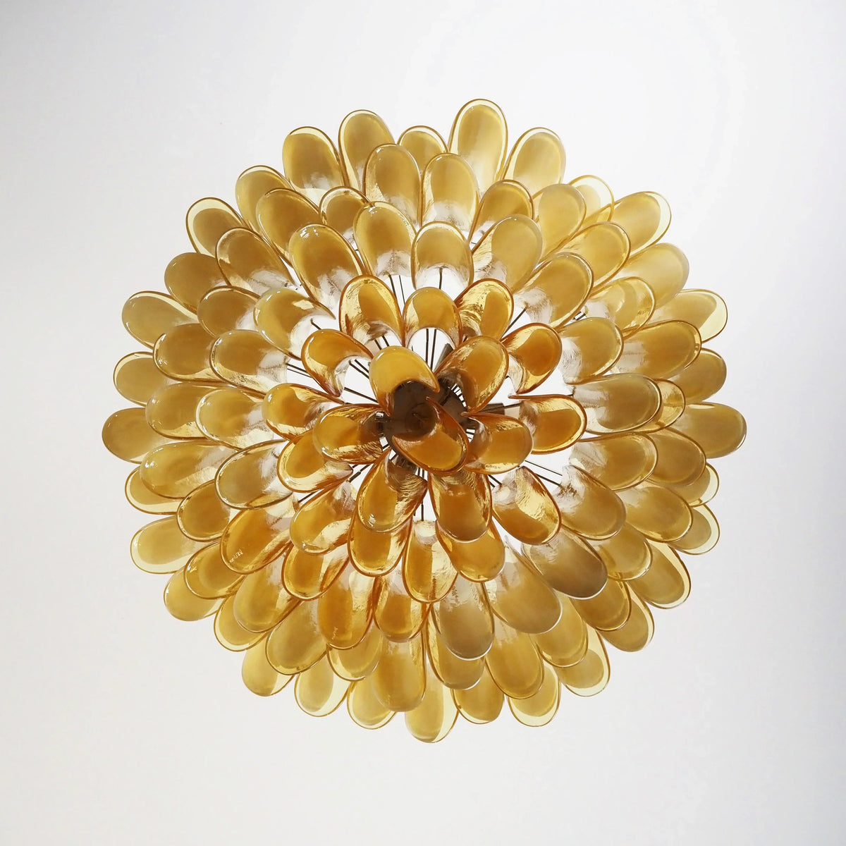Murano Caramel Glass Petal Chandelier