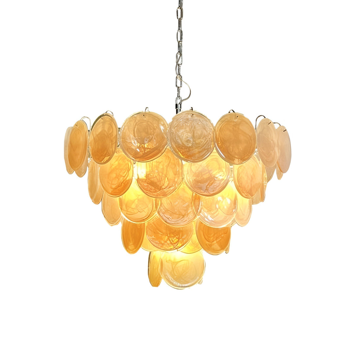 Murano Glass Gold Disks Chandelier