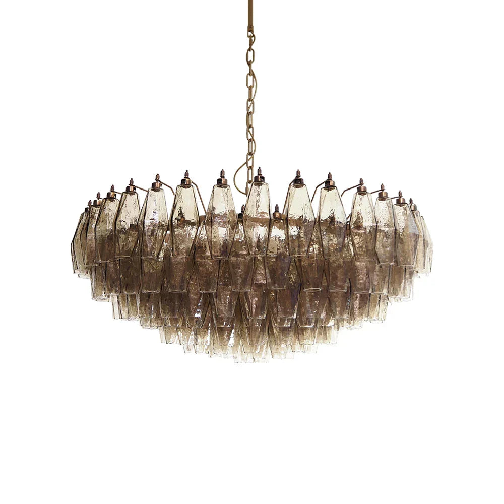 Murano Faceted Smoked Glass Chandelier