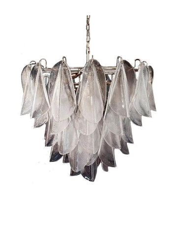 Murano Chandelier – Rondini – 57 Glass Leaves – Transparent