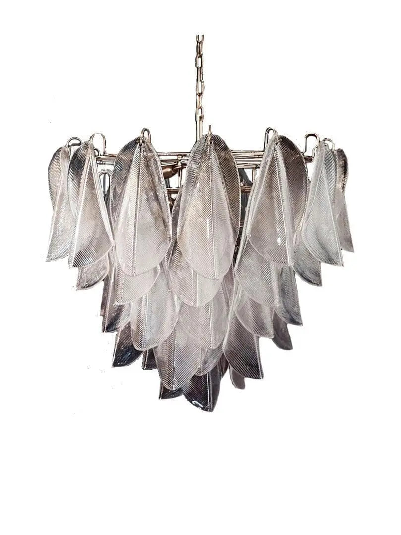 Murano Chandelier – Rondini – 57 Glass Leaves – Transparent
