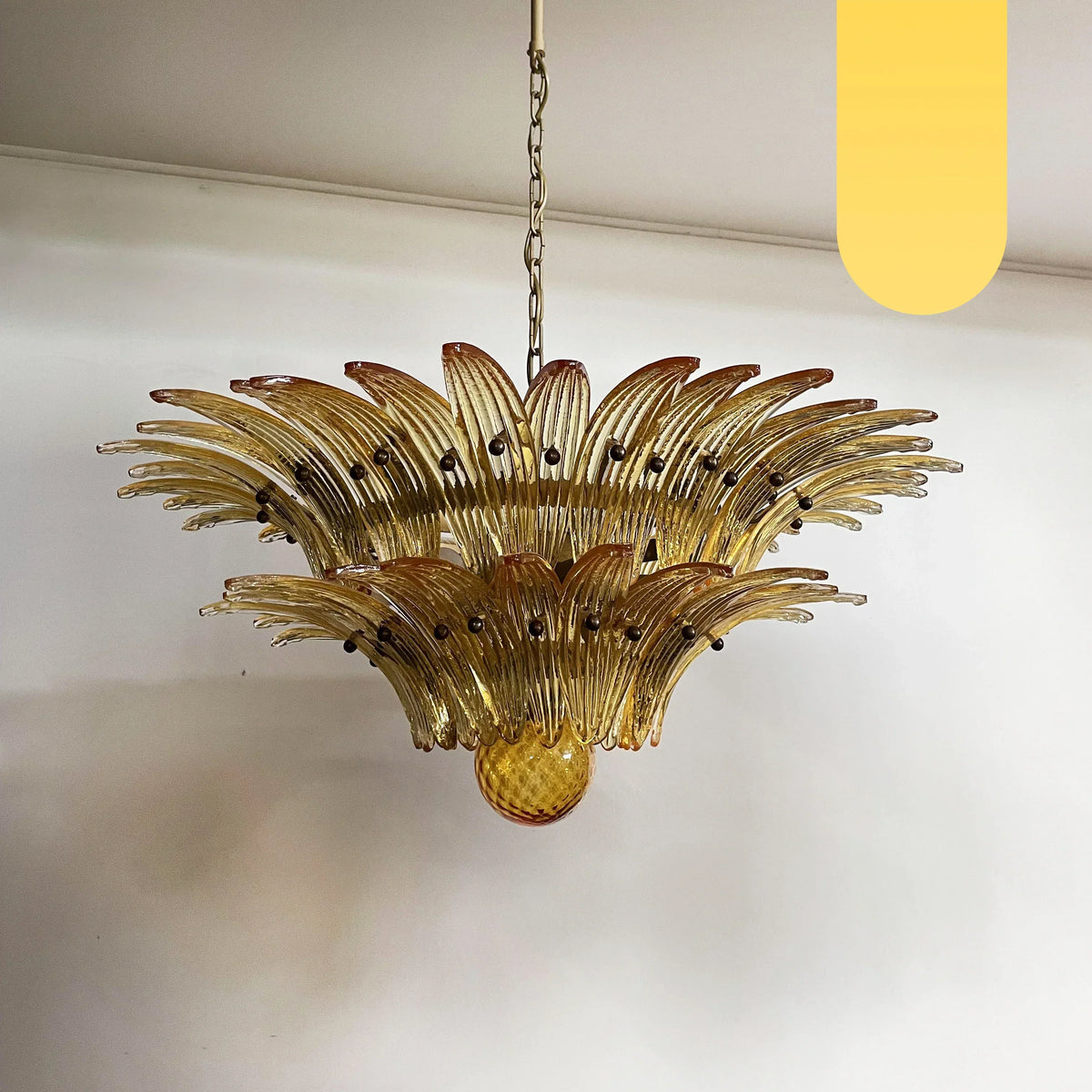 Murano Palmette Amber Chandelier