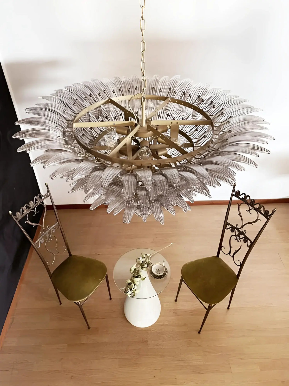 Murano Palmette Smoked Chandelier