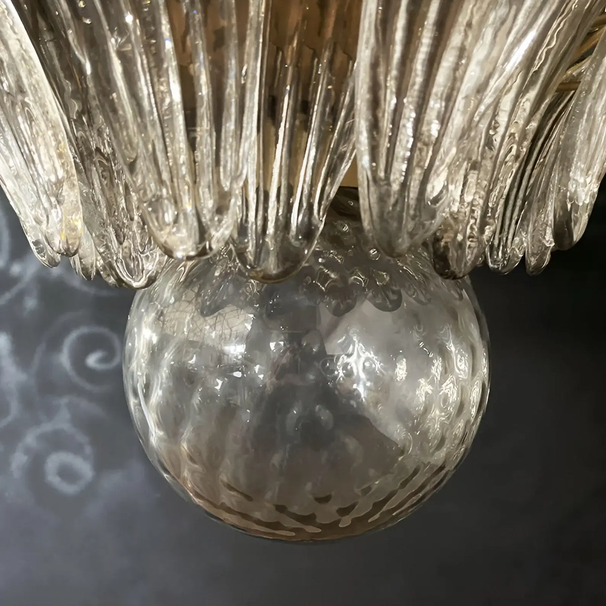 Murano Palmette Smoked Chandelier