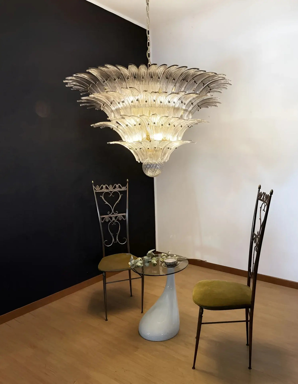 Murano Palmette Smoked Chandelier