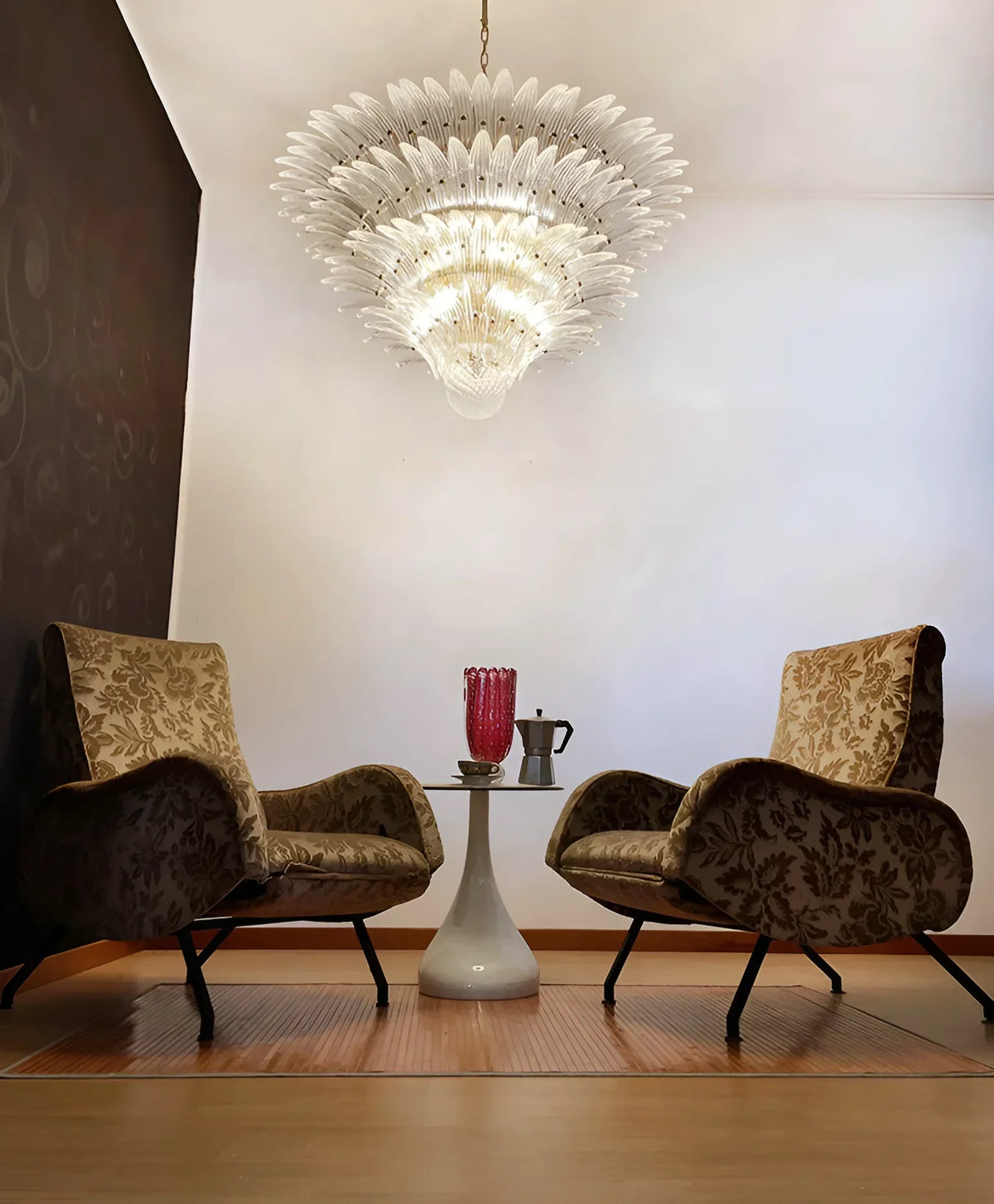 Murano Palmette Transparent Chandelier