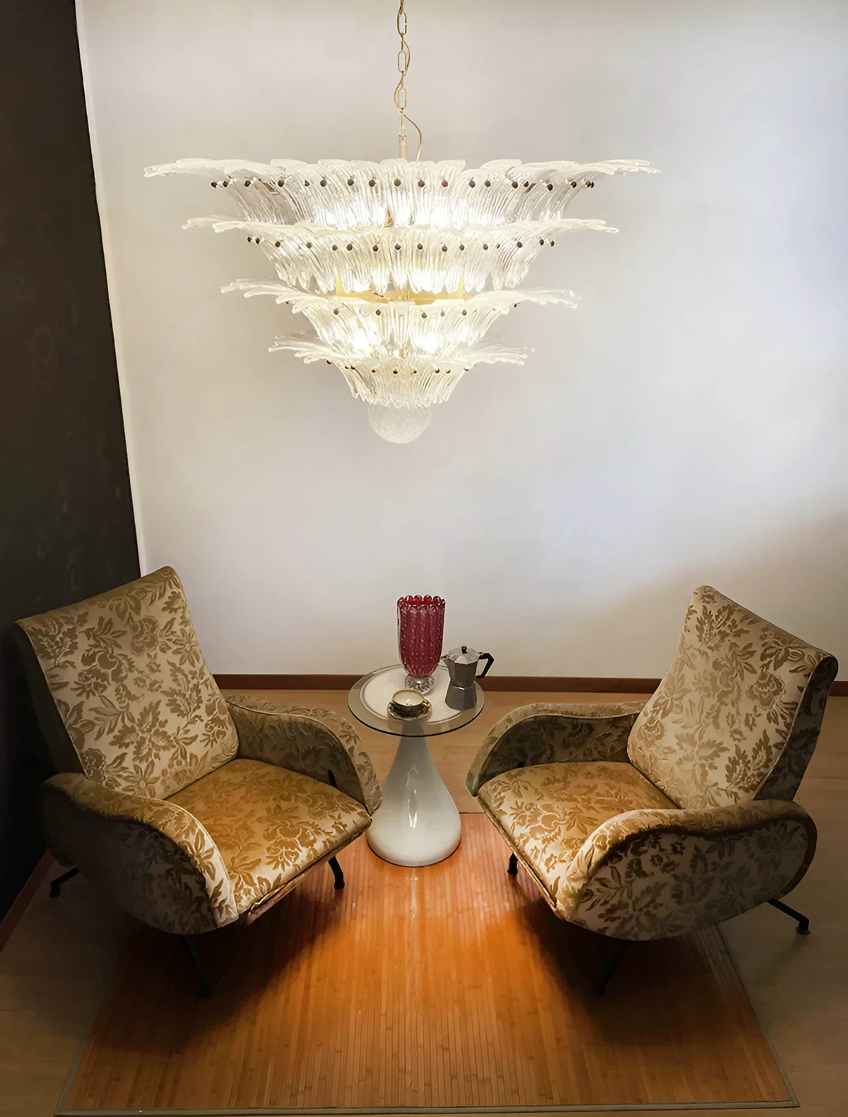 Murano Palmette Transparent Chandelier