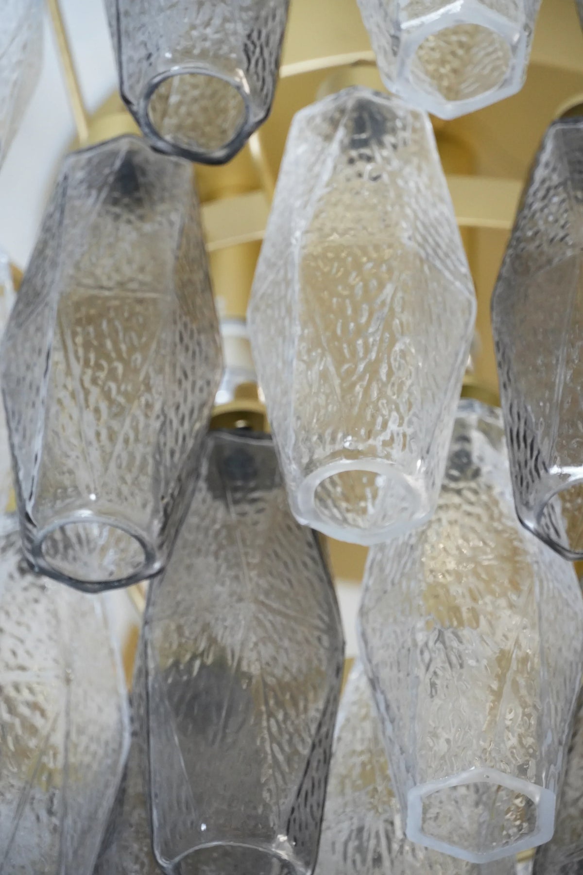 Murano Poliedri Transparent Smoked Ceiling Light