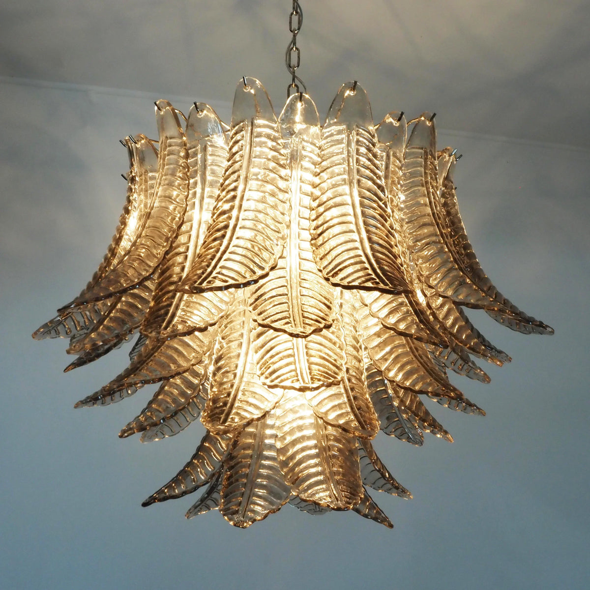 Murano Smoked Ferns Glass Chandelier