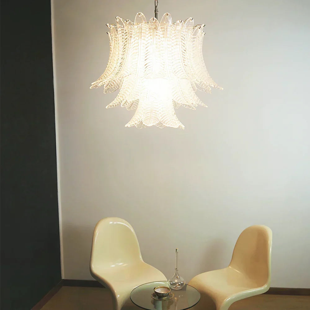 Murano Transparent Ferns Glass Chandelier