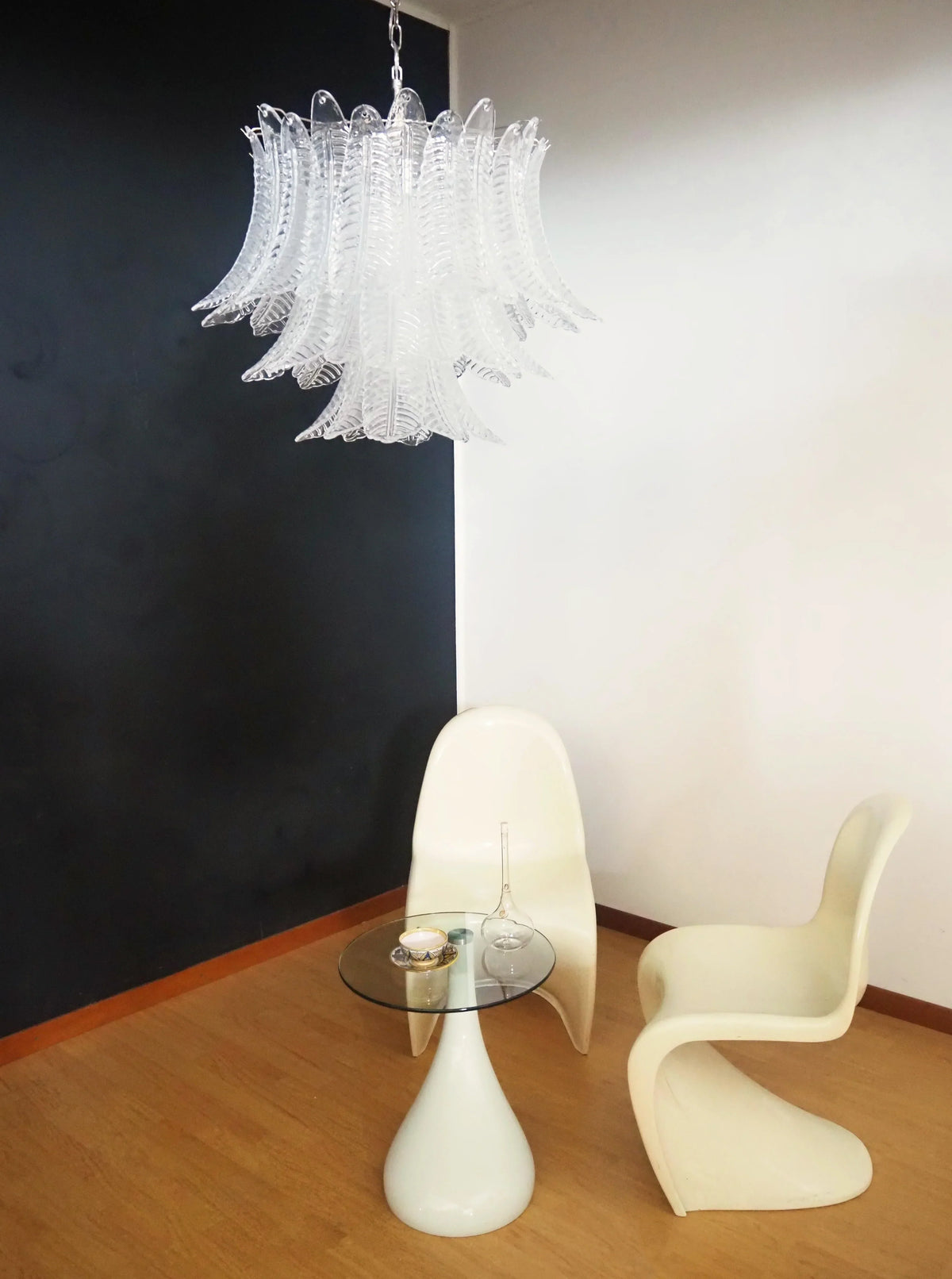 Murano Transparent Ferns Glass Chandelier