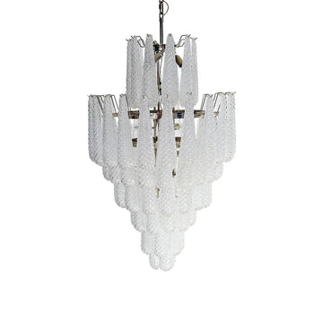 Murano Transparent Petals Glass Chandelier