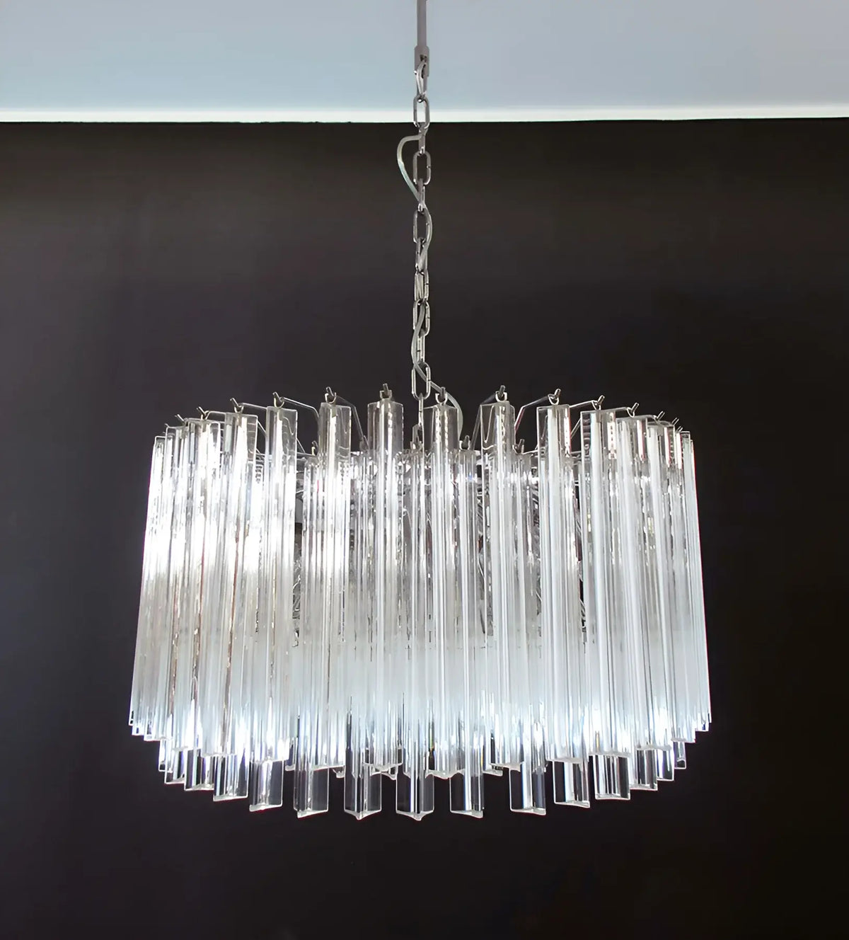 Murano Round Prisms Transparent Chandelier