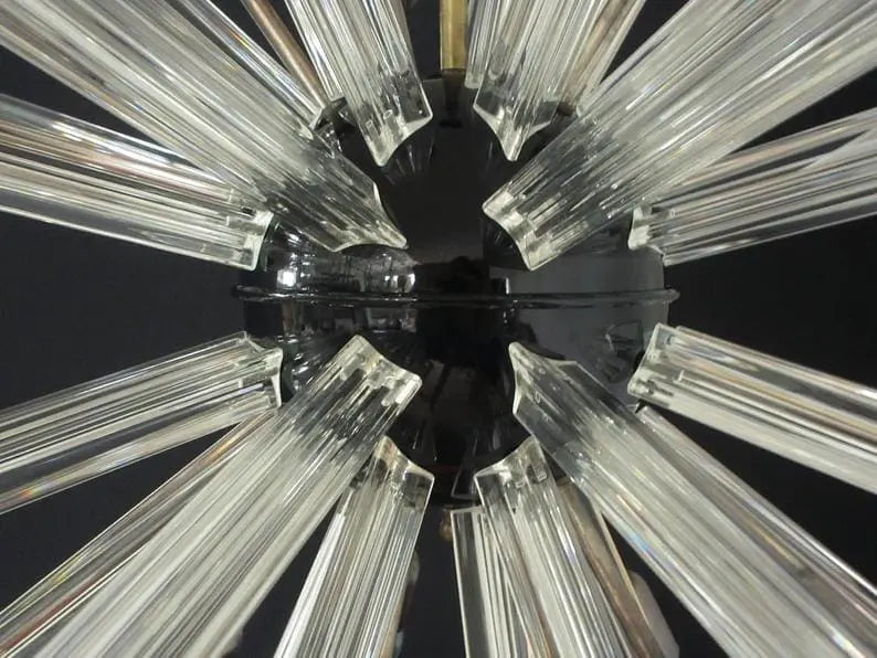 Murano Glass Chandelier – Sputnik – 50 Prisms – Transparent