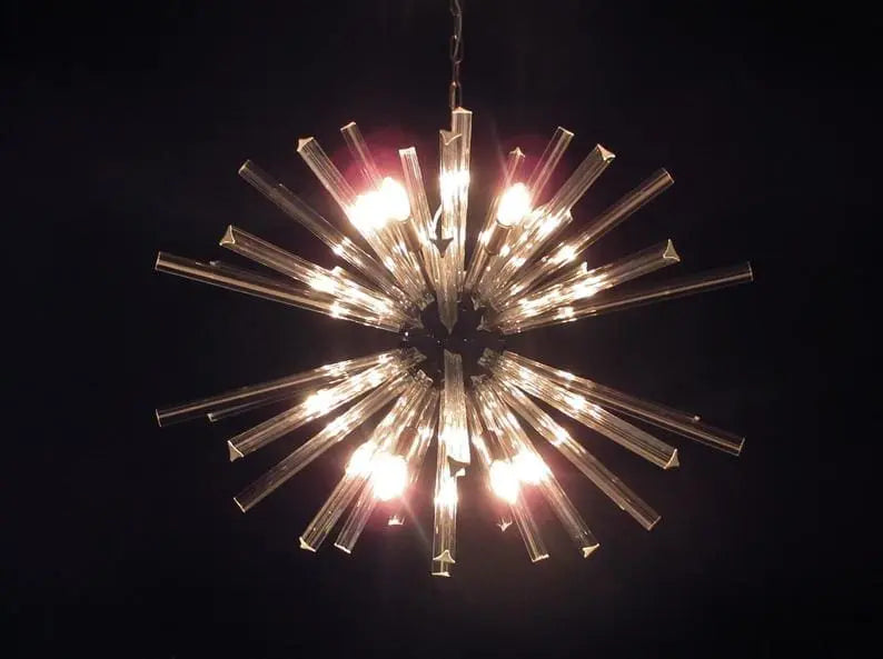 Murano Glass Chandelier – Sputnik – 50 Prisms – Transparent
