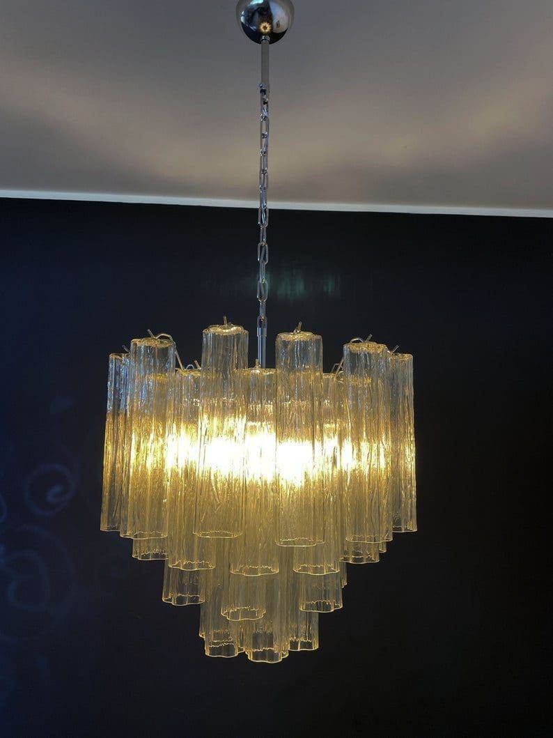 Murano Glass Yellow Chandelier – 36 Tubes