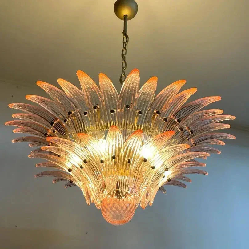 Murano Chandelier – Palmette – 58 Glass – Pink