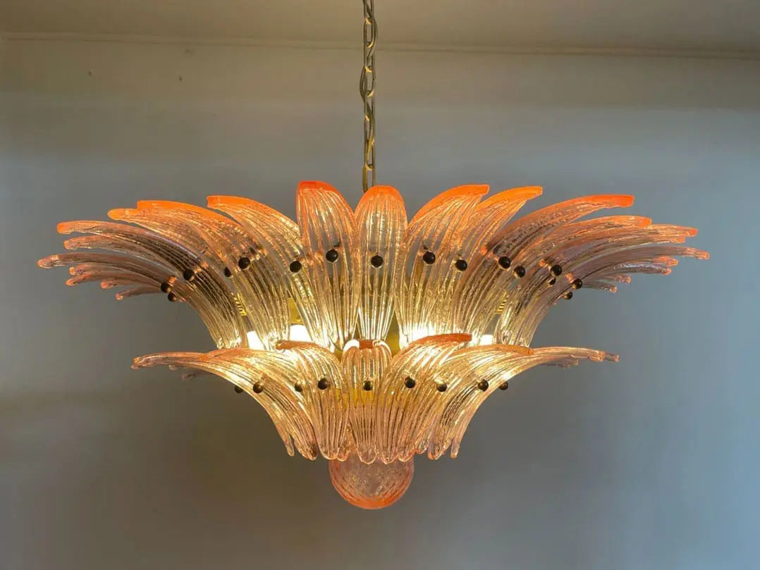 Murano Chandelier – Palmette – 58 Glass – Pink