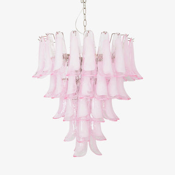 Murano Pink Glass Petals Chandelier