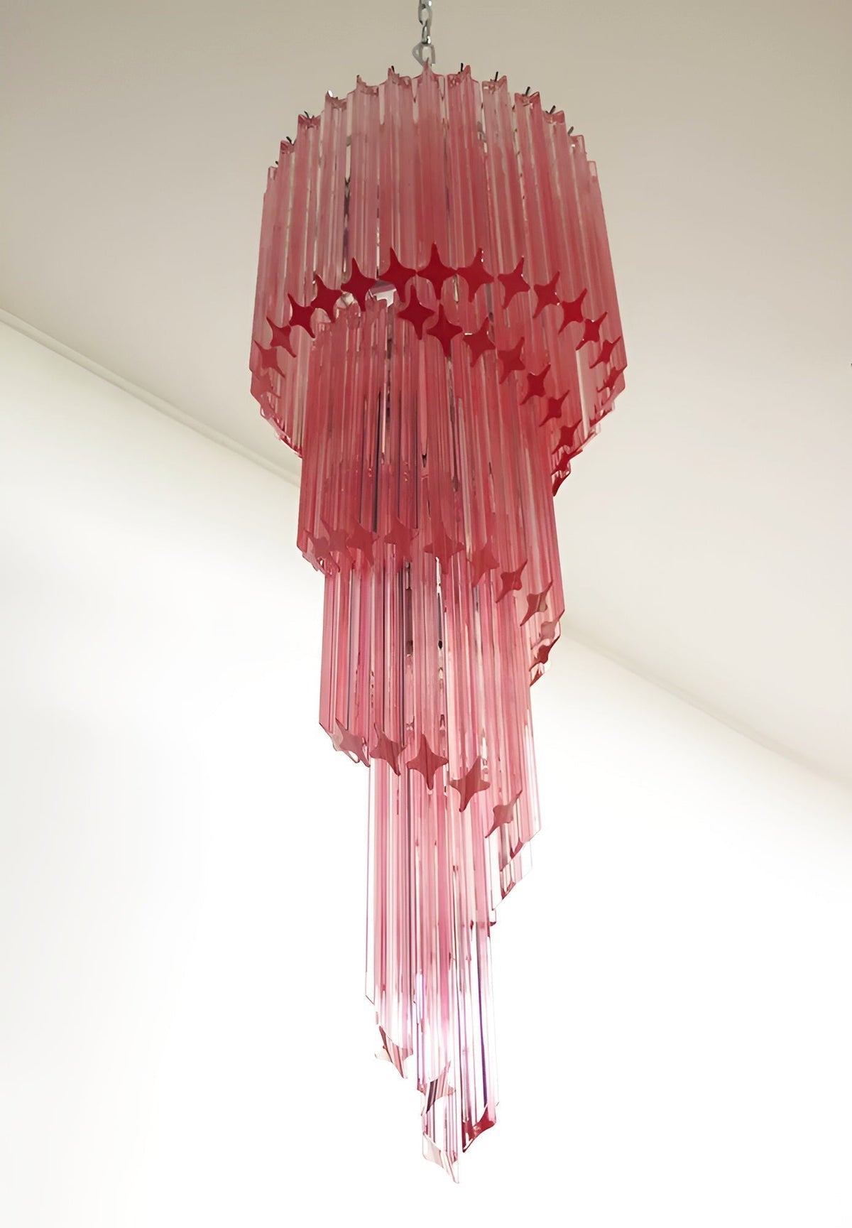 Murano Spiral Prism Glass Chandelier