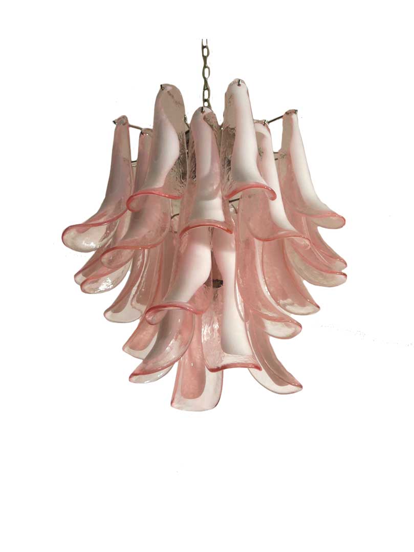 Murano Glass Chandelier – 26 Petals – Pink