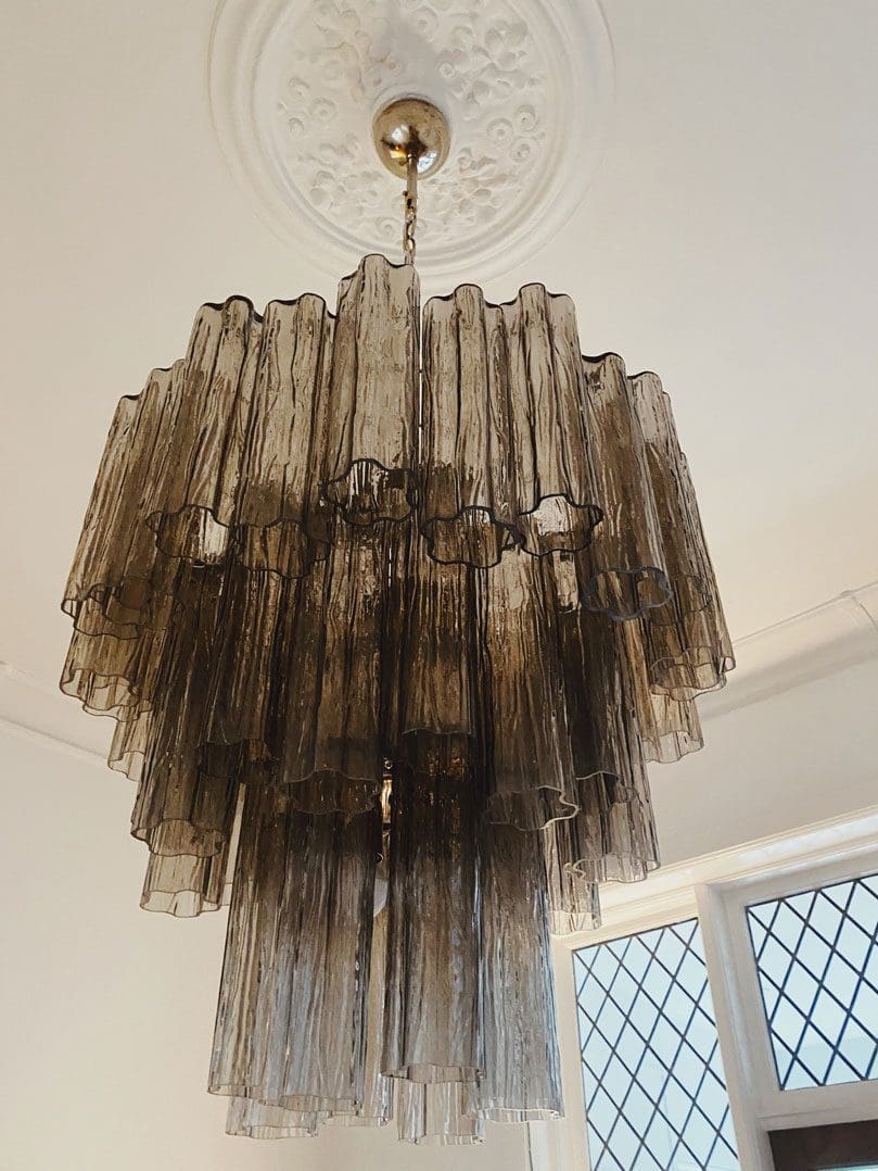Murano Glass Chandelier – 48 Tubes – Smoked