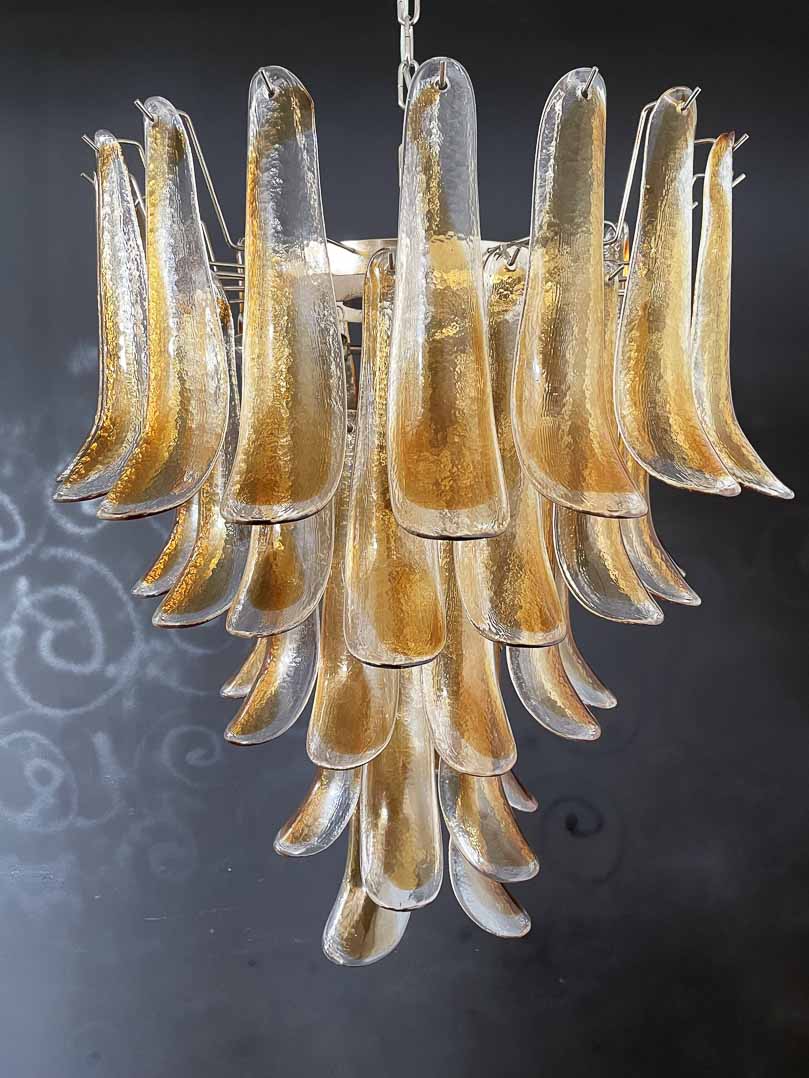 Murano Glass Chandelier – 52 Petals – Amber