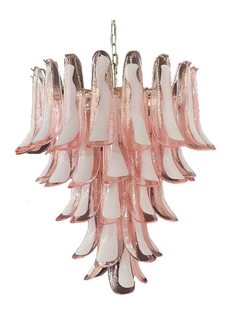 Murano Glass Chandelier – 52 Petals – Pink