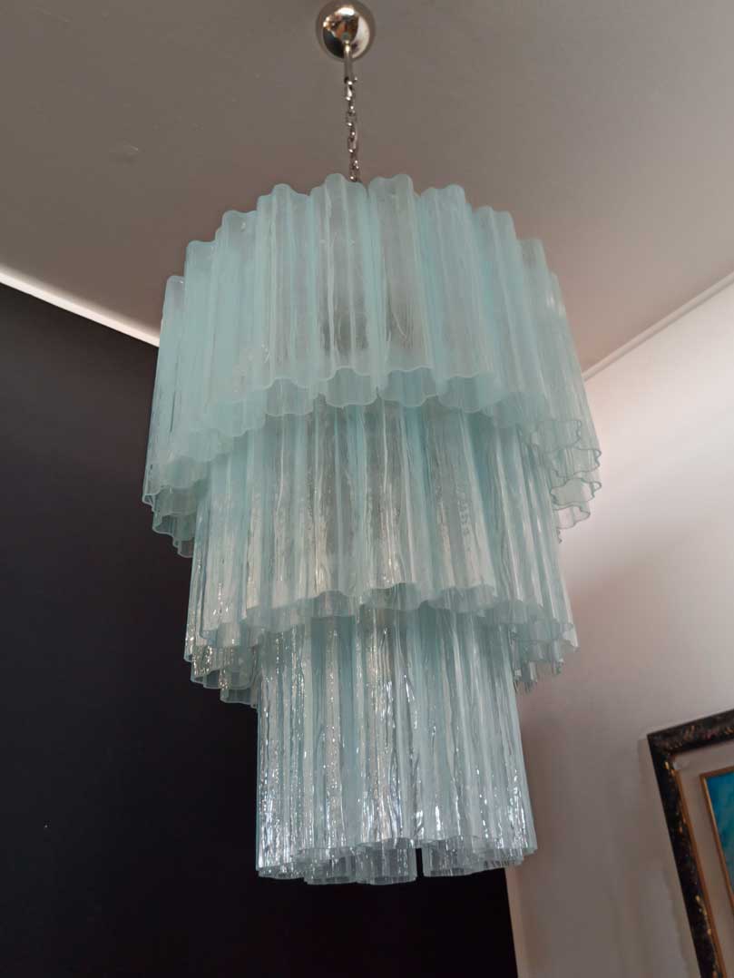 Murano Glass Chandelier – 52 Tubes – Opal