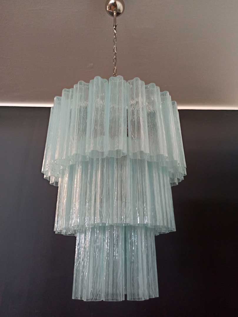 Murano Glass Chandelier – 52 Tubes – Opal