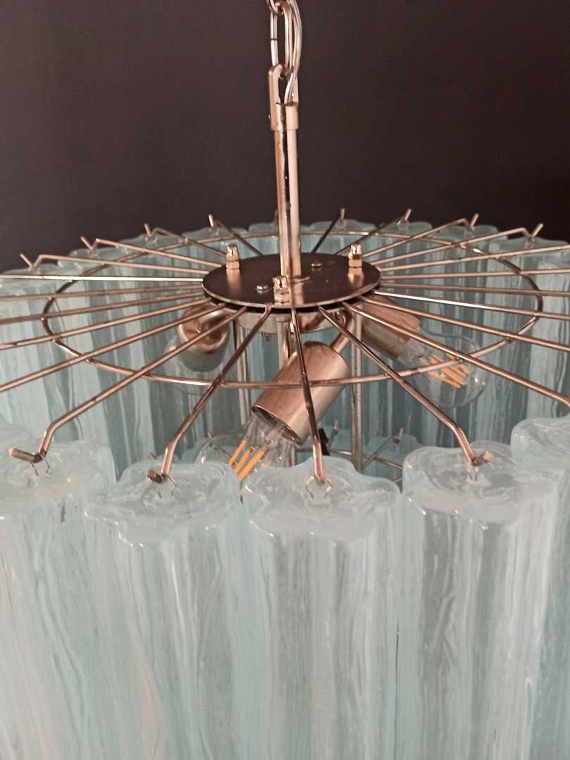 Murano Glass Chandelier – 52 Tubes – Opal