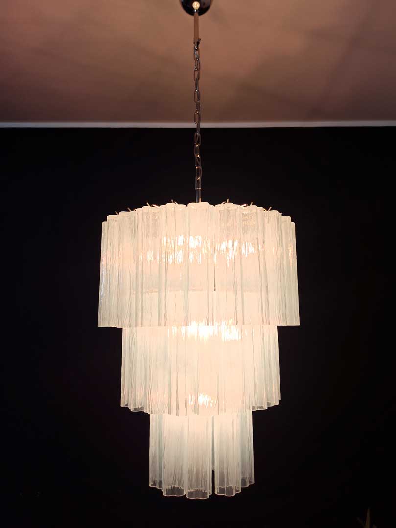 Murano Glass Chandelier – 52 Tubes – Opal