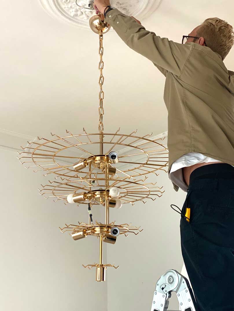 Murano Glass Chandelier – 78 Tubes – Opal