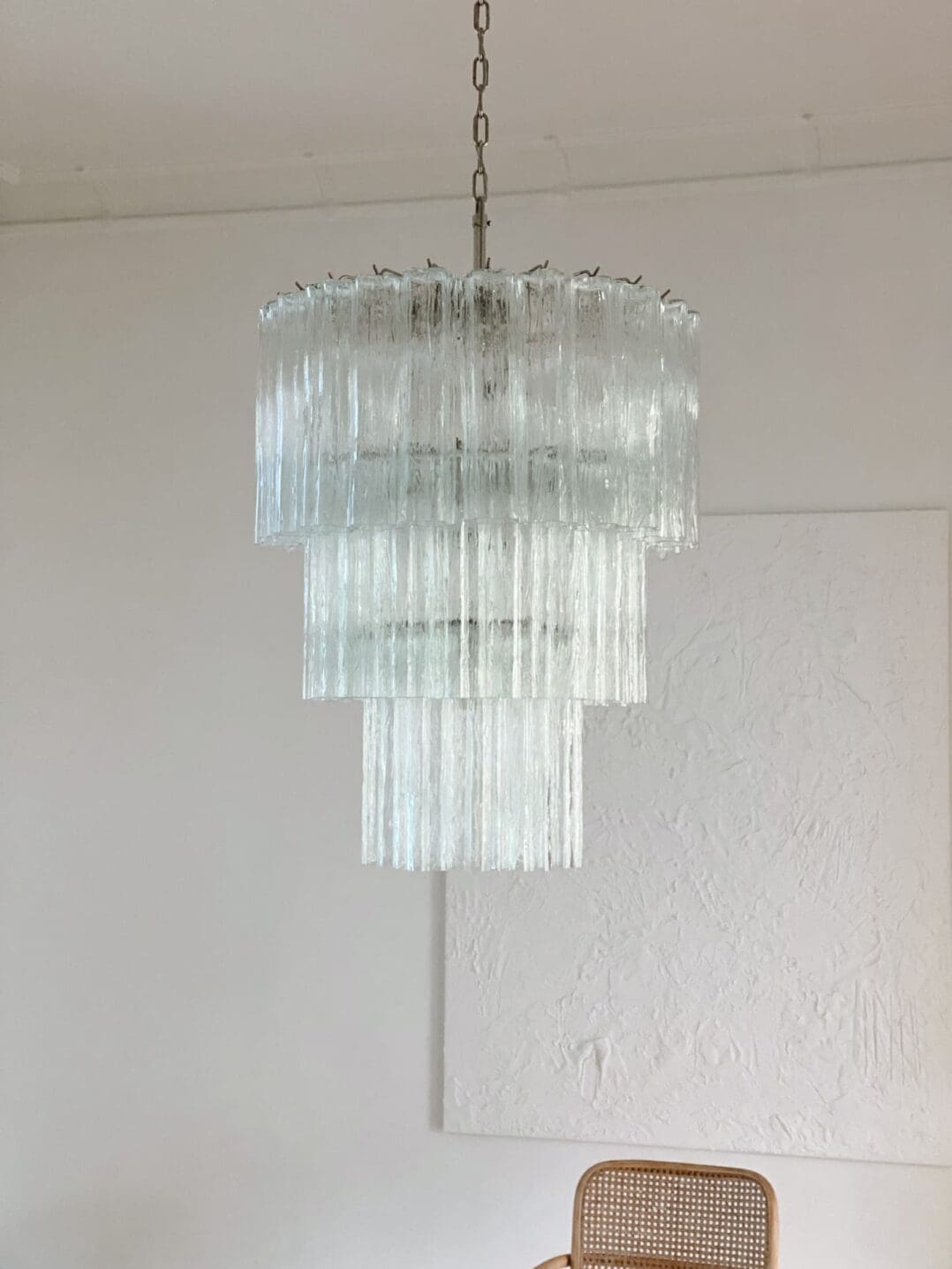 Murano Glass Chandelier – 52 Tubes – Transparent