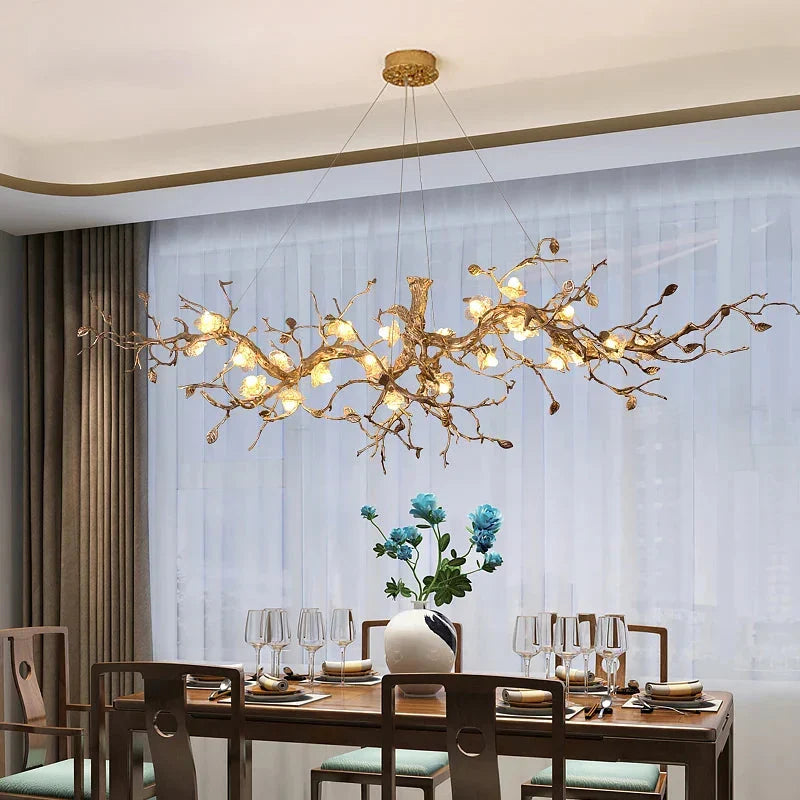Mona Crystal Flower Branch Chandelier