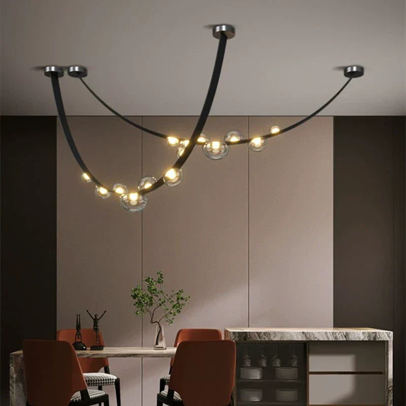 Minimalist Leather Belt Chandelier for Dining / living Room