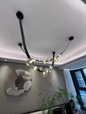 Minimalist Leather Belt Chandelier for Dining / living Room