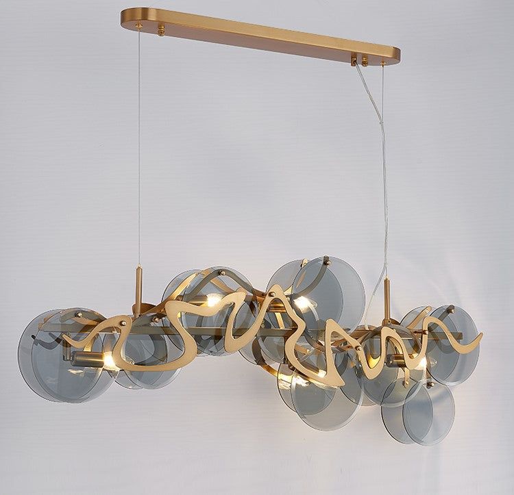 Post-Modern Light Luxury Minimalist Round Glass Cluster Chandelier for Dining / living Room / bedroom