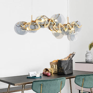 Post-Modern Light Luxury Minimalist Round Glass Cluster Chandelier for Dining / living Room / bedroom