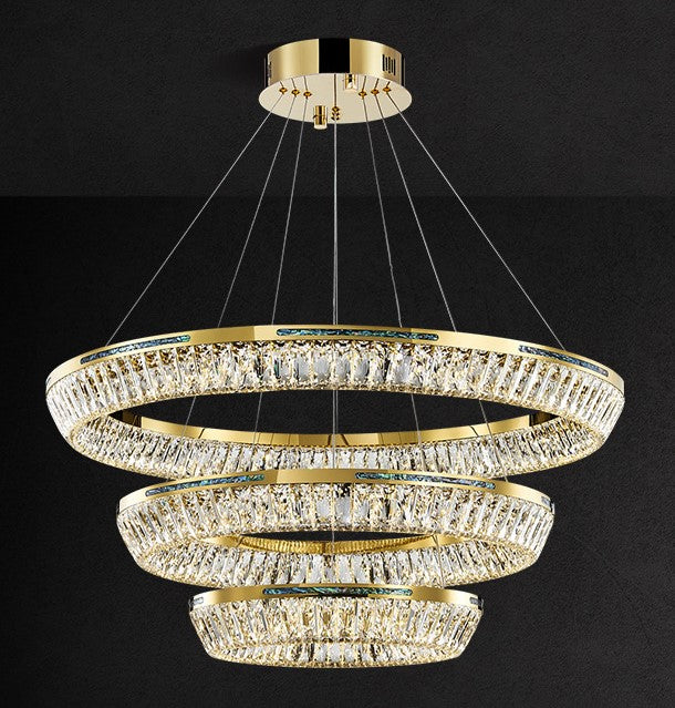 Light Luxury Creative Multi-Layer Shell Crystal Art Chandelier for Living / dining Room