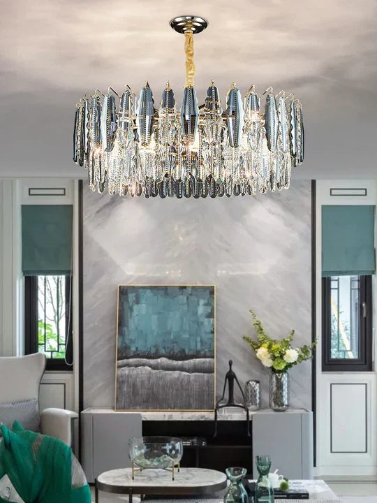 Modern Minimalist Art Designer Light Luxury Round Crystal Chandelier for Dining / Living Room