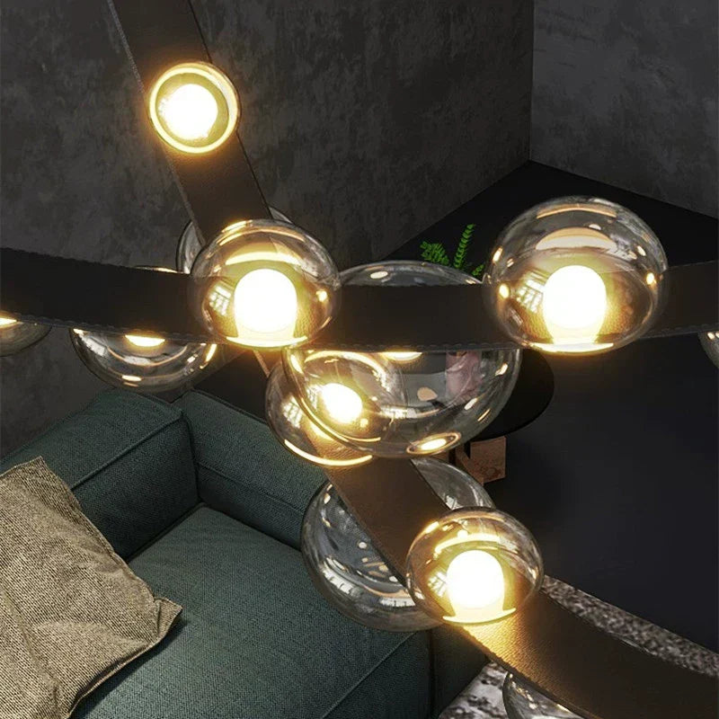 Minimalist Leather Belt Chandelier for Dining / living Room